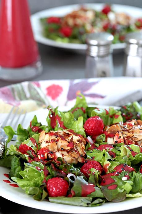 Warm Goat Cheese and Raspberry Salad