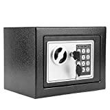 Modrine Security Safe - Digital Safe, Electronic Steel, Fireproof Lock Box with Keypad to Protect Money, Jewelry, Passports for Home, Business or Travel Black (Black)