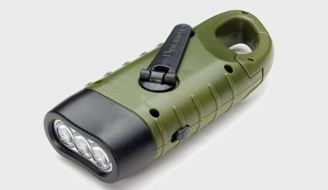 This solar-powered hand-crank emergency LED flashlight is only $7