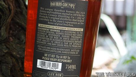 Daviess County Bourbon Back Label