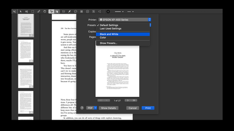 print black and white PDFpen app