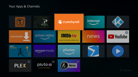 Place the Crunchyroll app within your Apps & Channels wherever you prefer