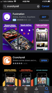 Click Open to launch the Crunchyroll app