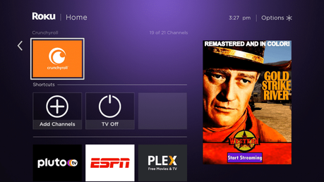 Return back to your Roku home screen and locate Crunchyroll within your channel list
