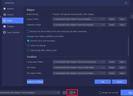 convert to youtube vmp settings