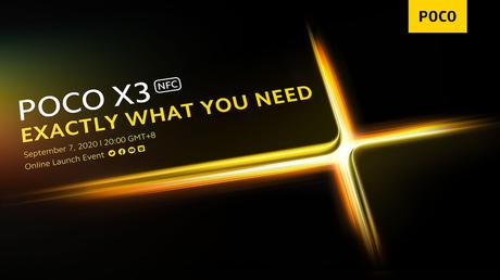 POCO X3 NFC Global Launch On September 7