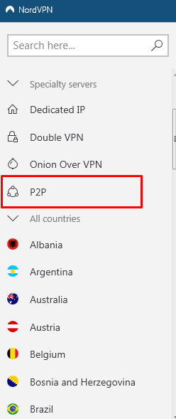 NordVPN P2P Servers