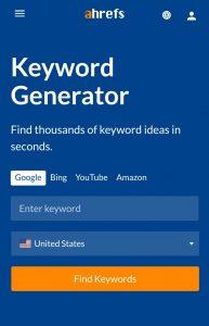 Ahrefs keyword generator