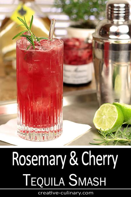 Rosemary Cherry Crush with Tequila and Cherry Preserves