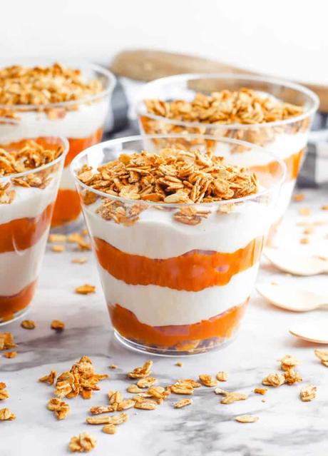 Pumpkin Yogurt Parfaits with Homemade Granola