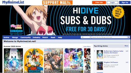 anime streaming sites myanimelist