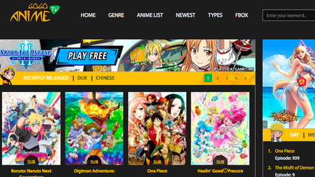anime streaming sites gogoanime