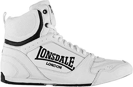 Lonsdale Mens Boxing Boots Training Lace Up Sport Shoes Trainers Footwear White/Black UK 10 (44)