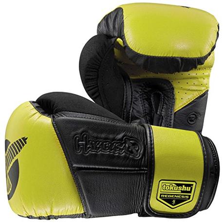 Hayabusa Fightwear Tokushu Regenesis 12oz Gloves, Black/Lime Green, 12 oz.