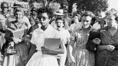 Arkansas troops block “Little Rock Nine” from entering segregated high school