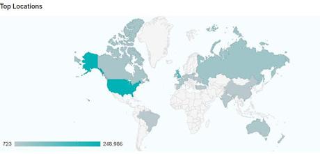 Where our global blog hits come from on our tomato growing blog