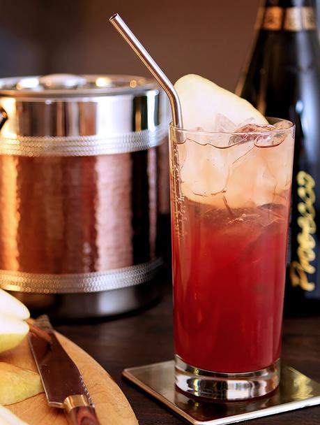 Pear Pomegranate Cooler with Prosecco