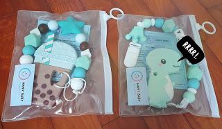 Customised pacifier clips with teether for baby