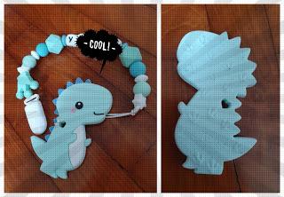 Customised pacifier clips with teether for baby