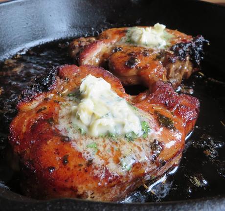 Herbed Pork Chops with Garlic Butter
