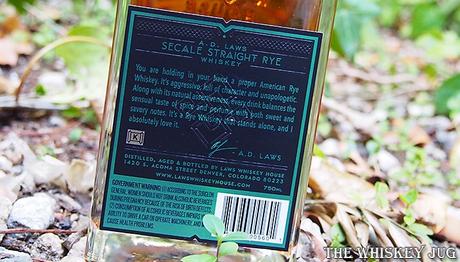 A.D. Laws Secale Rye Whiskey Back Label