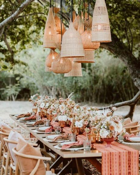 spring wedding colors coral white table decor