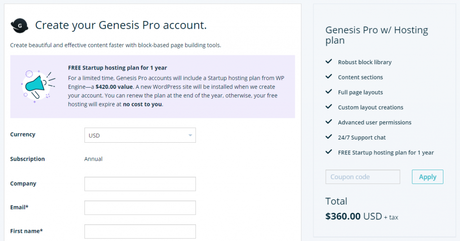 studiopress genesis pro pricing