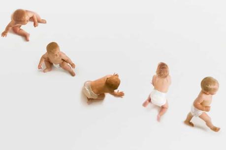 Baby crawling stages