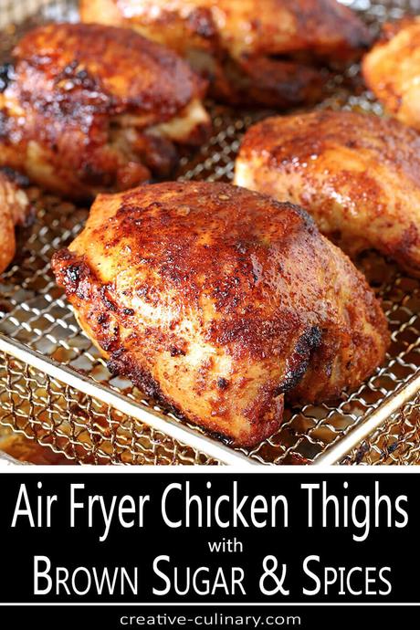 Air Fryer Chicken Thighs with Brown Sugar and Spices