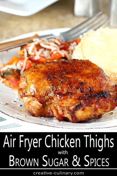 Air Fryer Chicken Thighs with Brown Sugar and Spices