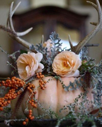 halloween bridal shower ideas pink flowers pumpking french kissed