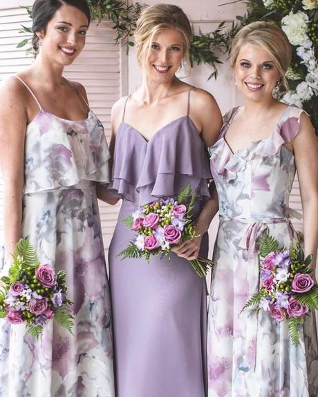 lilac wedding colors bridesmaids attire dress