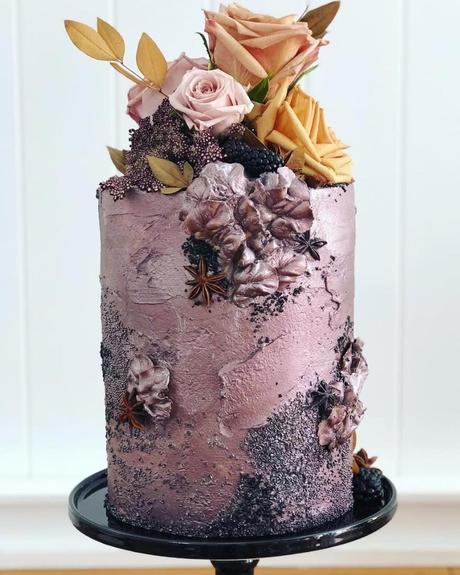 lilac wedding colors cake