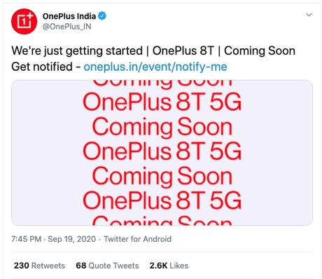 OnePlus confirms OnePlus 8T 5G is ‘coming soon’