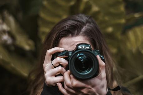 woman doing nature photography