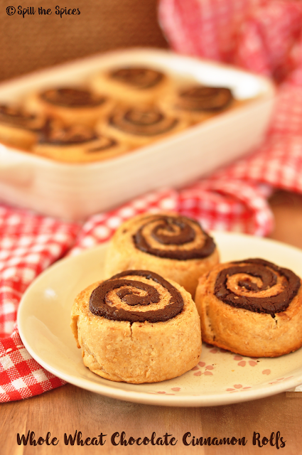 Eggless Whole Wheat Chocolate Cinnamon Rolls