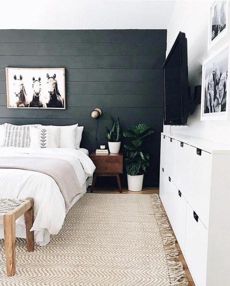 Bold Shiplap Painting Wall Paneling Ideas for Bedroom