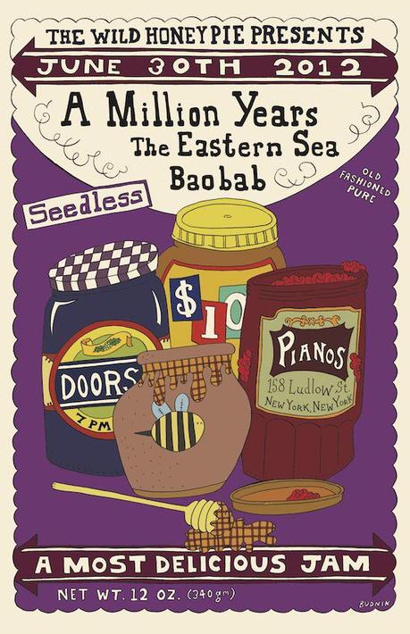 WHP poster 6 30 ALT copy THE WILD HONEY PIE PRESENTS A MILLION YEARS, THE EASTERN SEA, BAOBAB
