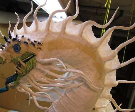 The Year of the Paper Mache Dragon- spines and a face