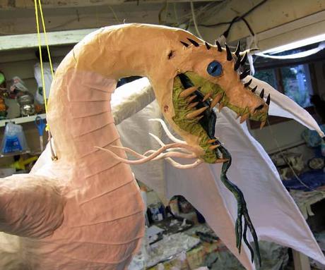 The Year of the Paper Mache Dragon- spines and a face