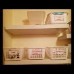 The Laundry Makeover: Task One – Shelves up, Baskets labelled