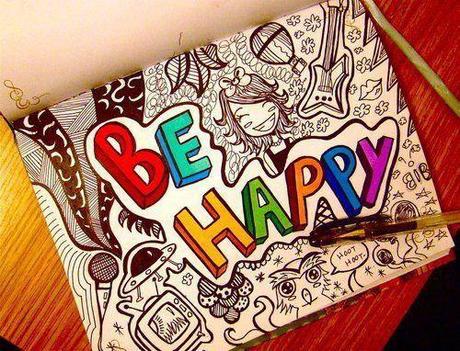 be happy scribbled