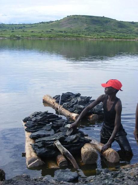 Harvesting salt in Lake Katwe - and I complain about my job sometimes?