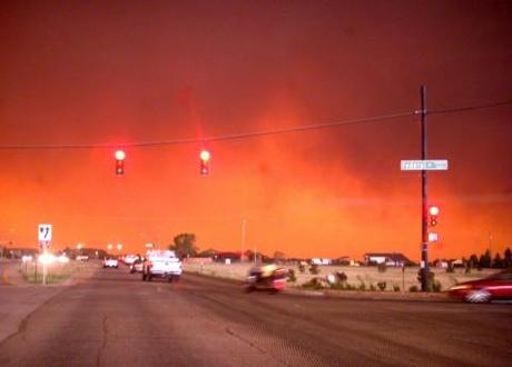 Fleeing the Colorado Spings forest fire.