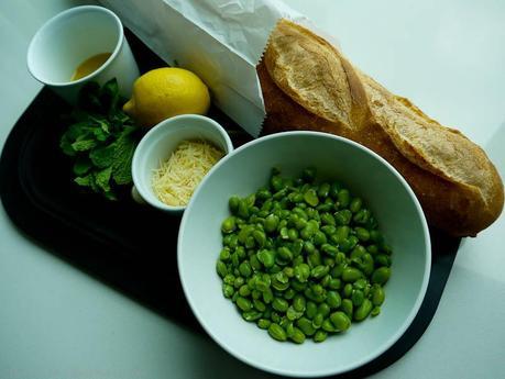 Ingredients for Broad Bean & Mint Bruschetta