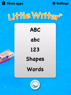 Little Writer - The Tracing App, options