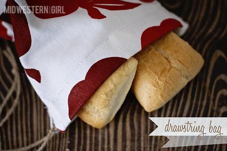 inspired by martha...drawstring bread bag TUTORIAL