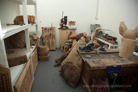 Photo - an artist's workshop in the new Edinburgh Sculpture Workshop building