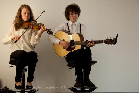 Event photo - musicians at the Edinburgh Sculpture Workshop's open evening