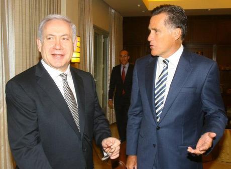 Israeli Prime Minister Benjamin Netanyahu and presumptive Republican nominee Mitt Romney.